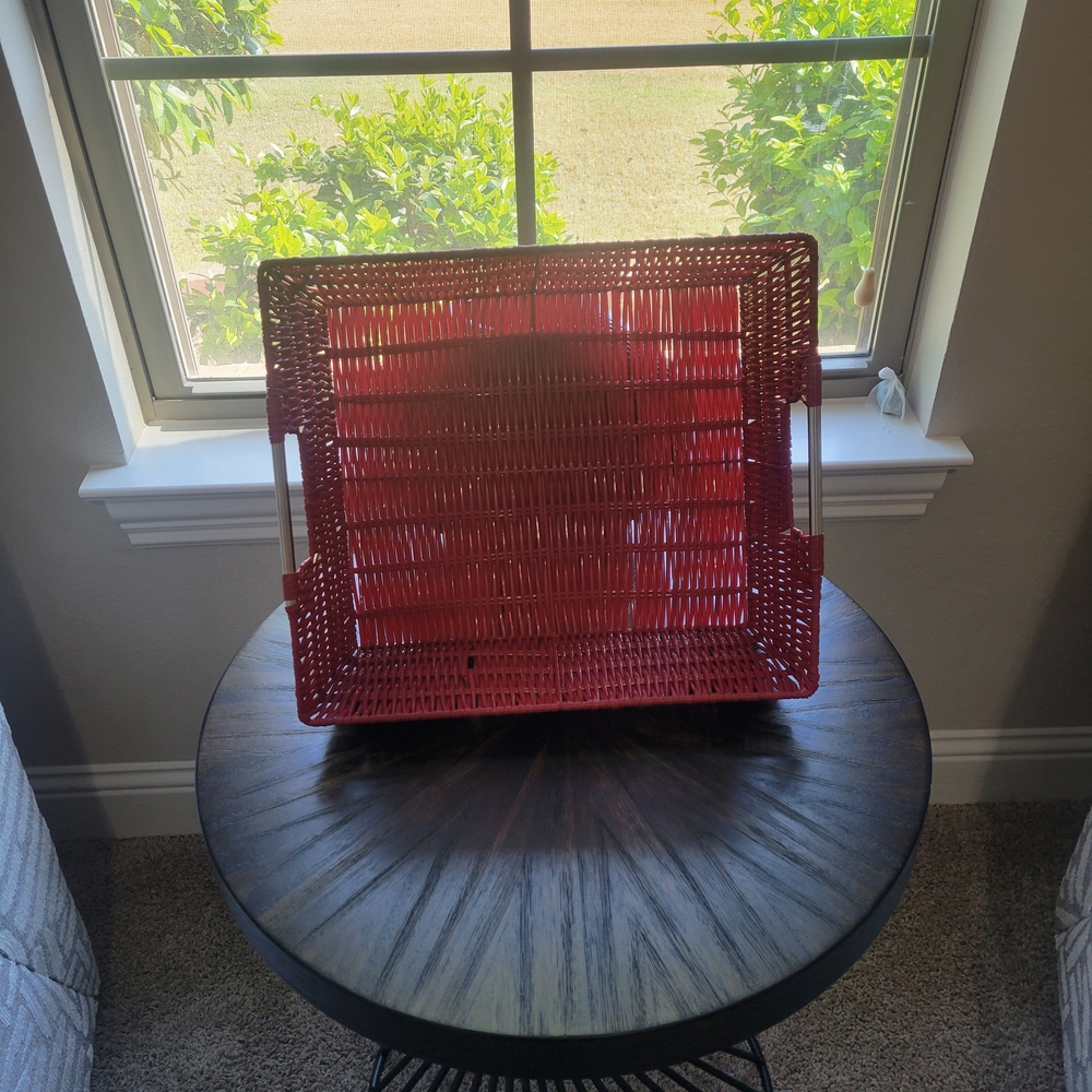Elegant Red Wicker Storage Basket - Picture 4 of 4